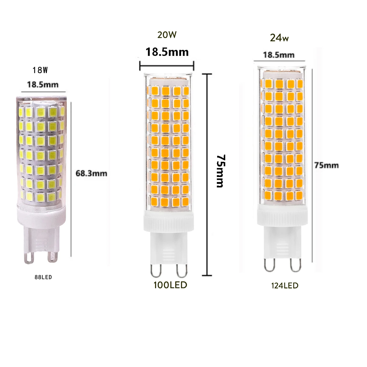 10 Uds Mini G9 bombillas LED de cerámica lámpara de luz 7W 9W 18W 20W 24W 2835 SMD reemplazar 100W halógeno 220V lámparas decoración del candelabro del hogar