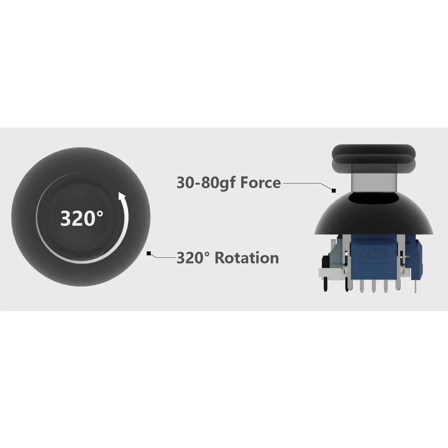 Para PS5 PS4 K-SILVER JT13-005 320 Joystick Magnético TMR con Tensión Ajustable 30-80gf Módulo de Reparación de Palanca Antideriva