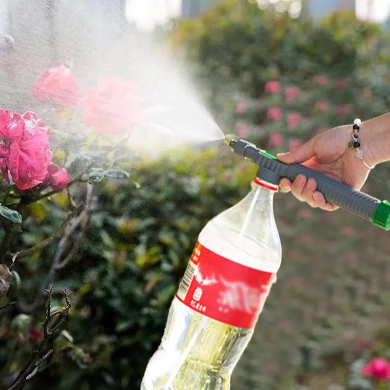 Rociador de riego para jardinería, botella de bebida, bote de riego, pequeño cabezal de pulverización ajustable de presión manual de alta presión