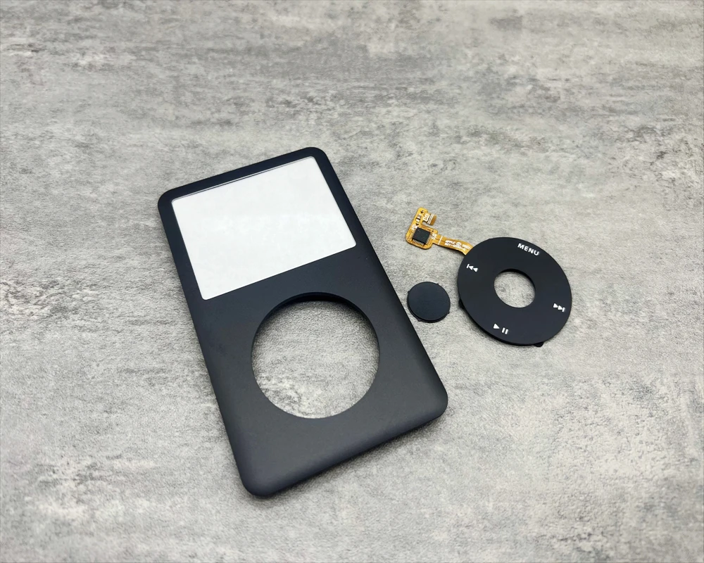 Placa frontal negra carcasa trasera bisel de botón central clickwheel negro para iPod 6th 7th classic 80gb 120gb 160gb