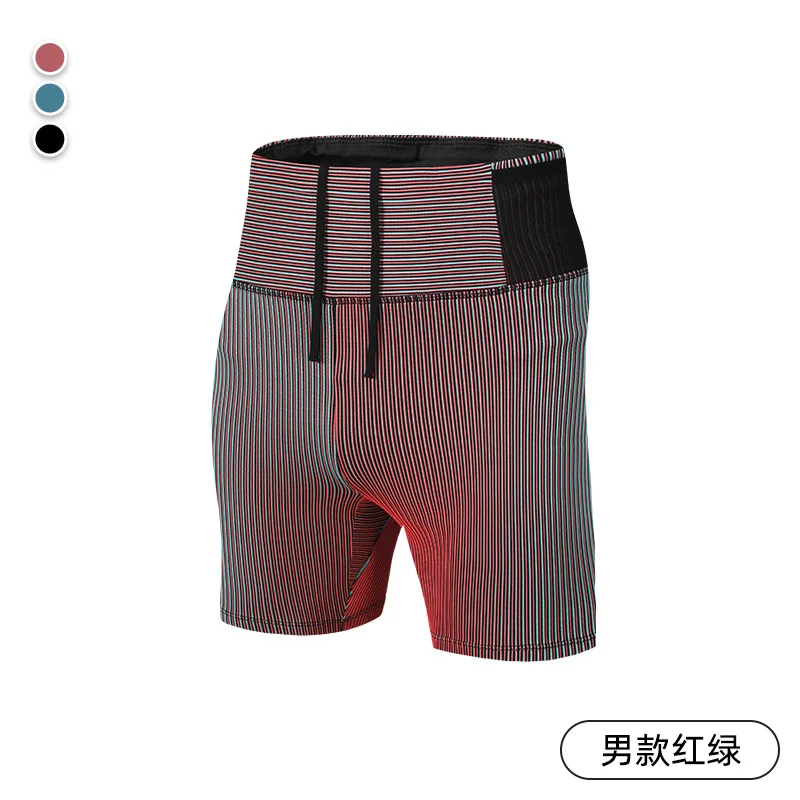 Pantalones cortos de compresión para gimnasio para hombre, pantalones cortos deportivos de doble cubierta para Fitness, ropa deportiva para hombre, pantalones cortos deportivos para entrenamiento de Yoga y maratón para correr