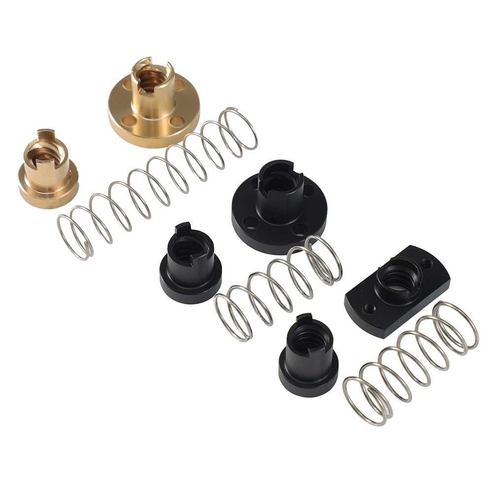 3DSWAY T8 tornillo de avance anti-retroceso latón/POM tuerca de resorte eliminación espacio plomo 2mm/4mm/8mm para piezas de impresora 3D CNC Ender 3 CR10