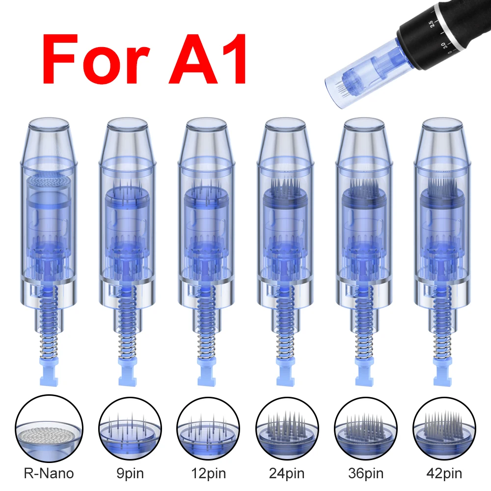 Paquete de 50/100 Cartuchos de Agujas para Dermapen A1, Puntas de Repuesto para Dermapen 9/12/24/36/42/R-nano
