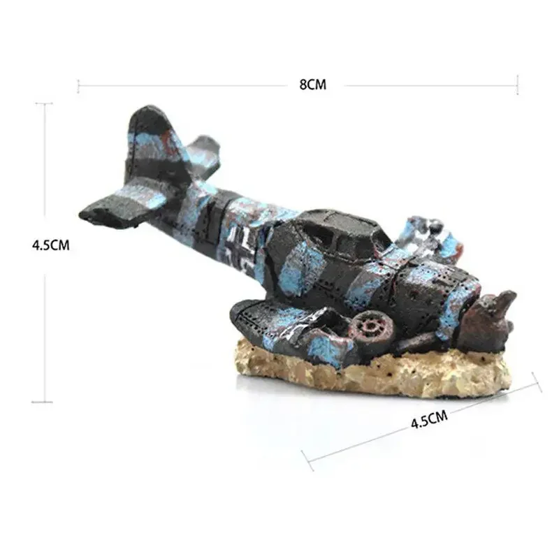 Accesorios de Acuario, pequeño avión en barco, decoración de paisaje, barco, tanque de peces, adorno de fondo
