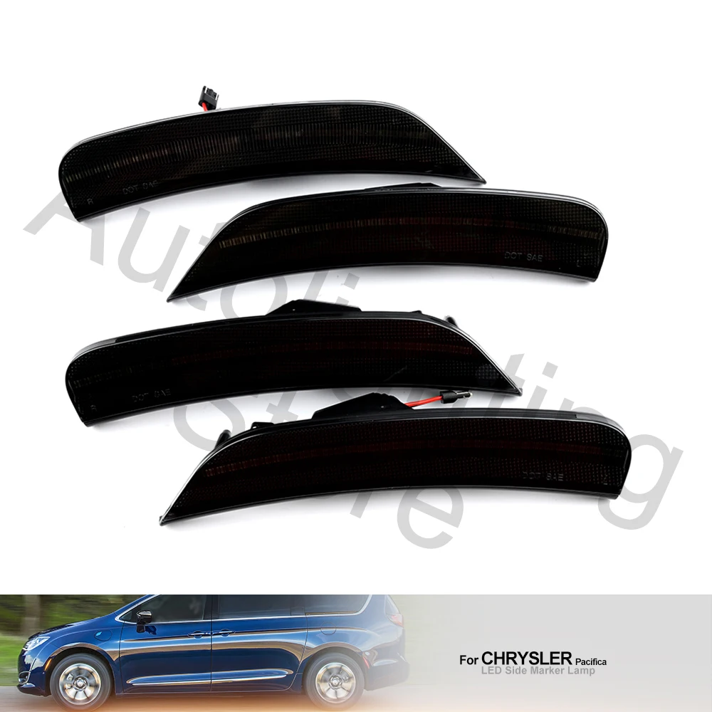 Luz LED de posición lateral delantera y trasera para Chrysler Voyager 20 21, luz intermitente para guardabarros Chrysler Pacifica, lámpara de señalización lateral, 4 Uds.