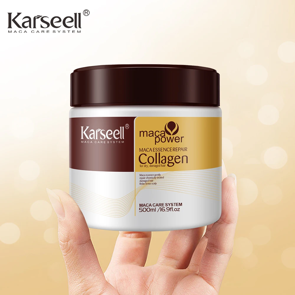 Karseell 2 uds tratamiento capilar de colágeno reparación profunda acondicionamiento aceite de argán mascarilla para el cabello esencia para cabello seco dañado todo tipo de cabello