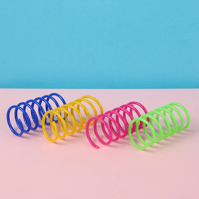 Juguetes para gatos y gatitos, juguete de resorte para gatos de calibre pesado y ancho y duradero, resortes coloridos, juguete para mascotas, resortes en espiral en espiral, 4/8/16/20 piezas