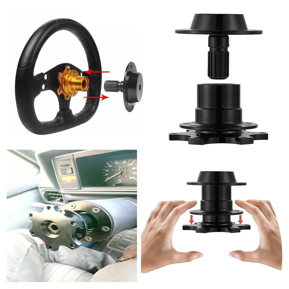 Kit de cubo de liberación rápida para volante de carreras Universal, adaptador de cubo de rueda, accesorios de coche, reemplazo de aluminio, 6 orificios