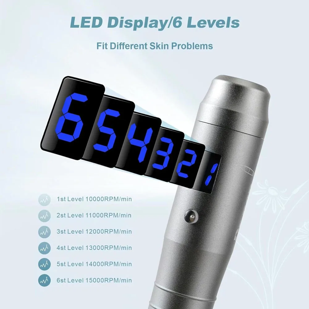 Dr.Pen M8 Dermapen Inalámbrico, Máquina de Microagujas Fácil de Usar en Casa, Incluye 7 Agujas de 16 Pines, 5 Agujas de 36 y 42 Nano Pines, Longitud de 0.25 mm