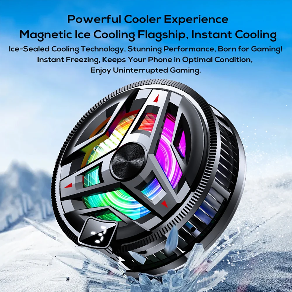 Enfriador de teléfono magnético Semiconductor, radiador de Control de temperatura de 3 niveles con luces RGB, accesorios universales para teléfonos inteligentes