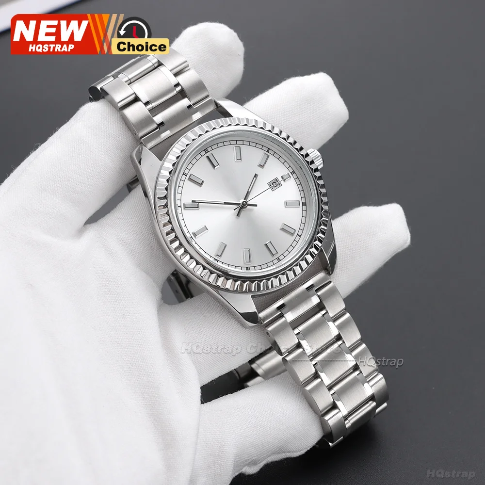 Nueva Correa de Reloj de Acero Inoxidable Sólido de Cinco Eslabones de 16mm 18mm 20mm 22mm 24mm para Seiko, Brazalete para Rolex con Hebilla Plegable