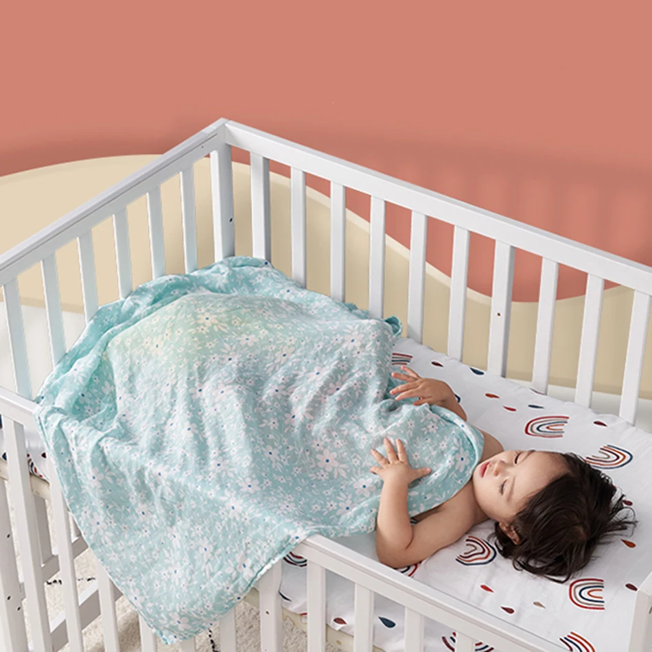 Elinfant-Toalla de baño de bambú para bebé, 100% algodón, 120x110cm, 2 capas, mantas de muselina para recién nacido