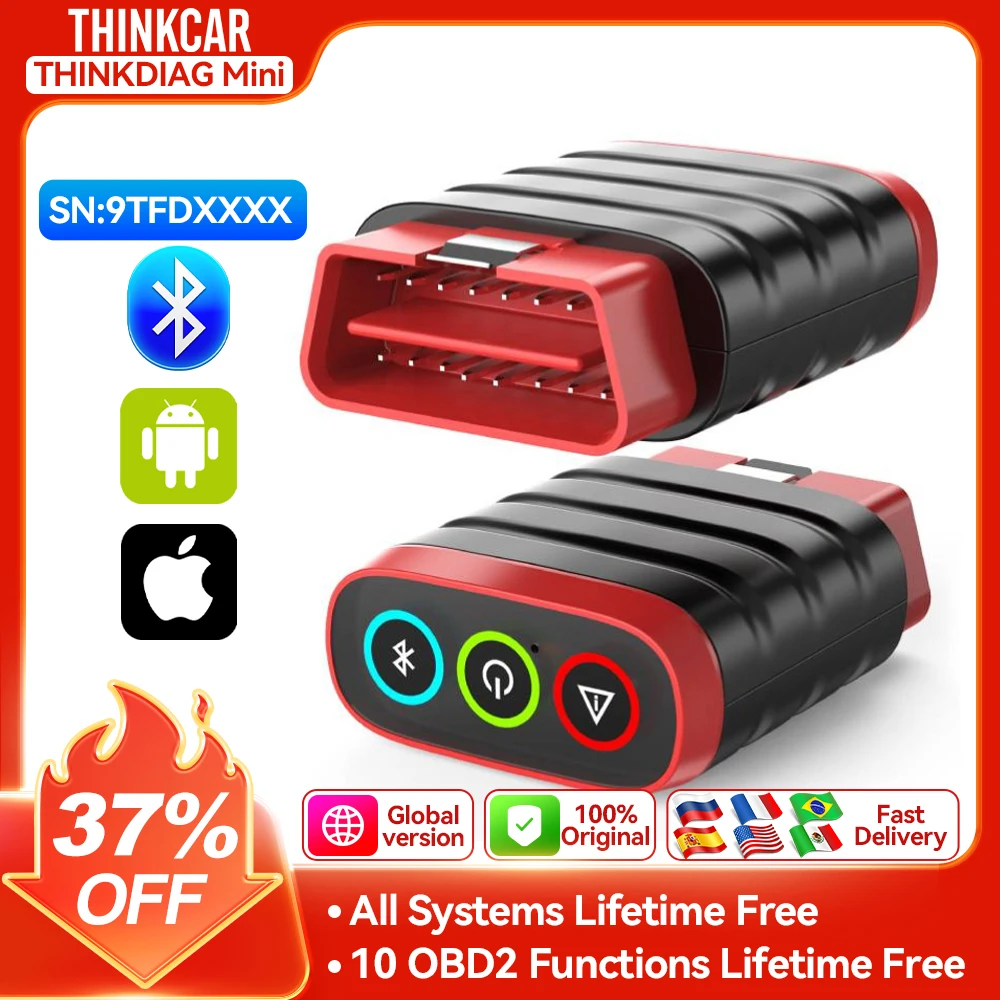 THINKCAR THINKDIAG MINI OBD2 escáner herramienta de diagnóstico OE sistema completo escáner de coche para iOS Android lector de código de fallos actualización gratuita