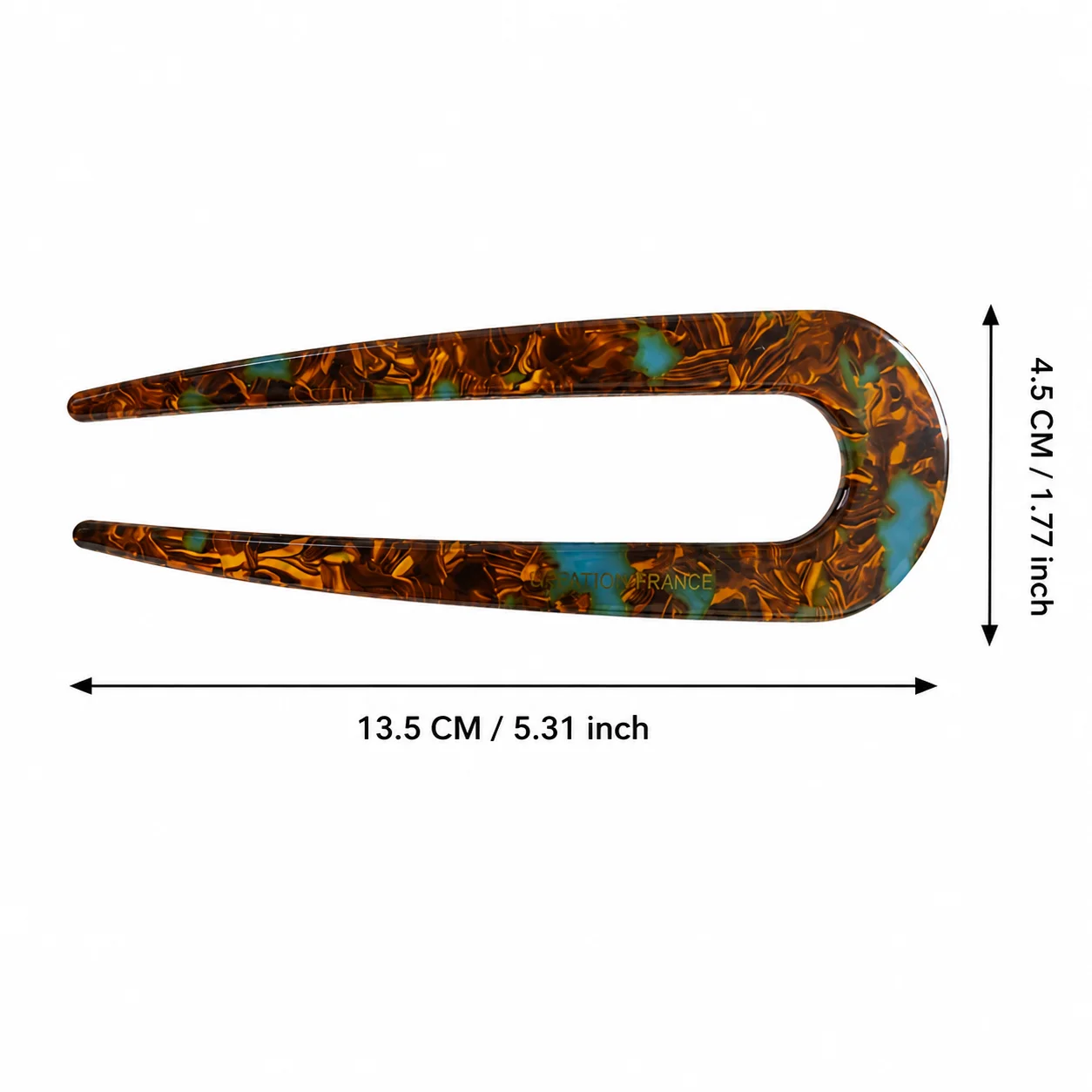 Horquilla de acetato en forma de U para mujer, horquilla francesa para moño, palillo para moño con efecto de caparazón de tortuga, accesorios coreanos vintage para peinados recogidos y moños.