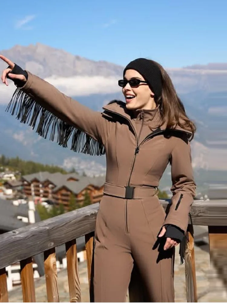 Conjunto de Chaqueta de Invierno para Mujer, Moderna, Cálida y Elegante, con Mangas con Borlas Decorativas, Chaqueta Gruesa y Elegante, Nueva Colección 2026, Chaqueta Deportiva de Algodón para Mujer