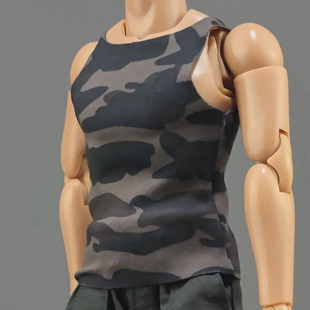 Ropa de soldado en miniatura para hombre y mujer, Camiseta de cuello redondo, camiseta informal de senderismo sin mangas, Tops deportivos, accesorio para muñeca de acción, 1/6