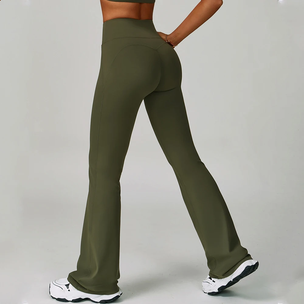 Pantalones de pierna ancha para mujer, mallas deportivas para Yoga, mallas ajustadas para correr, pantalones de entrenamiento con realce de cintura alta, pantalones deportivos para correr y Yoga