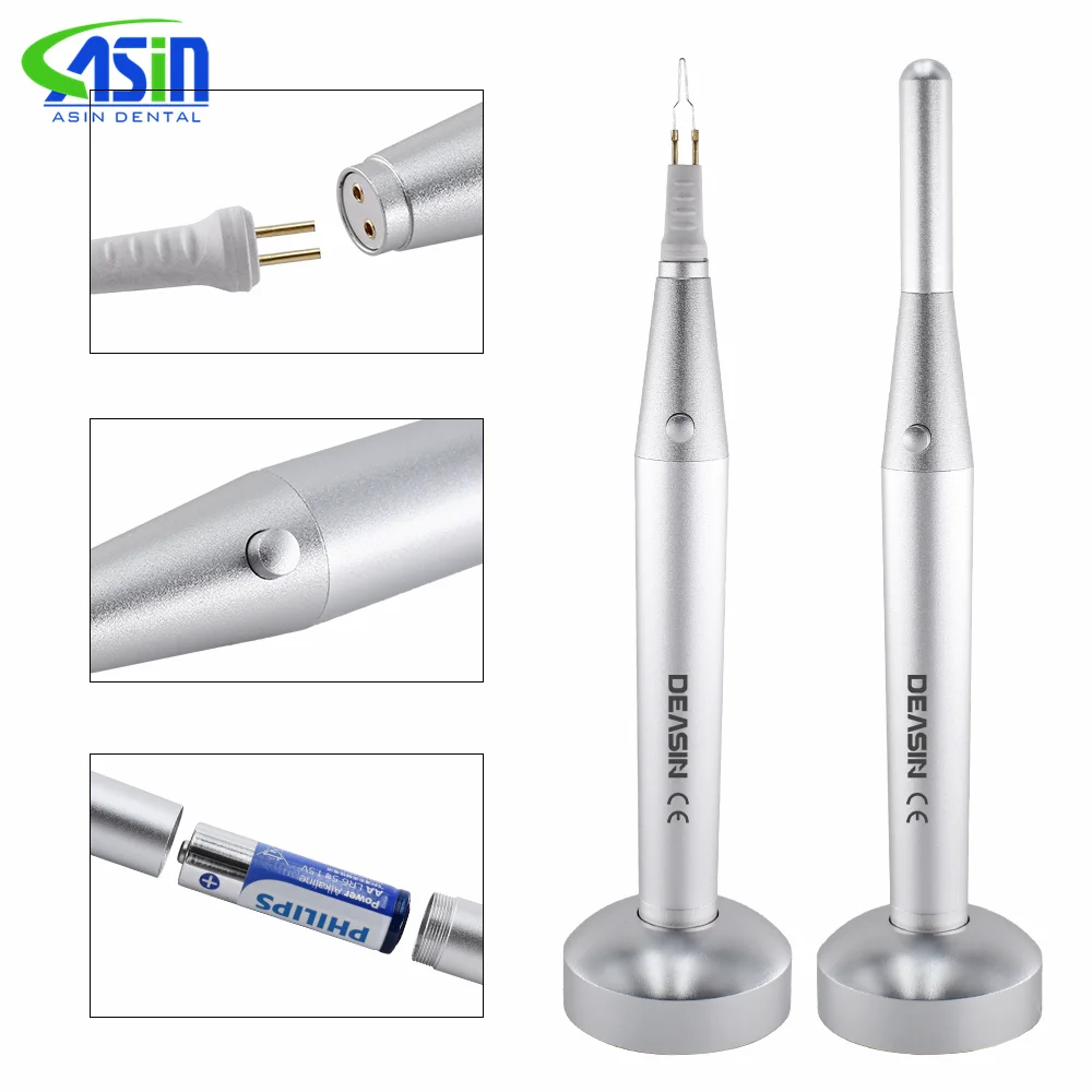 Corte Dental de gutapercha, batería AA calentada, modelo extraíble, cortador de dientes y encías, electrocoagulación hemostática con bolígrafo, 8 puntas