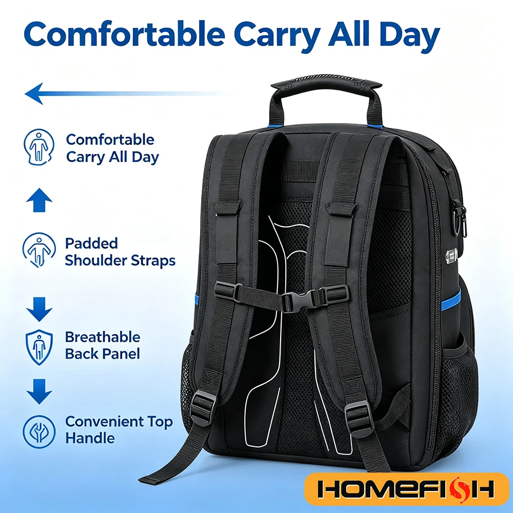 Mochila para Herramientas, Bolsa de Herramientas Resistente con Correa Acolchada para el Hombro y Organizador de Herramientas Extraíble, Mochila de Trabajo Resistente al Agua, para Electricistas