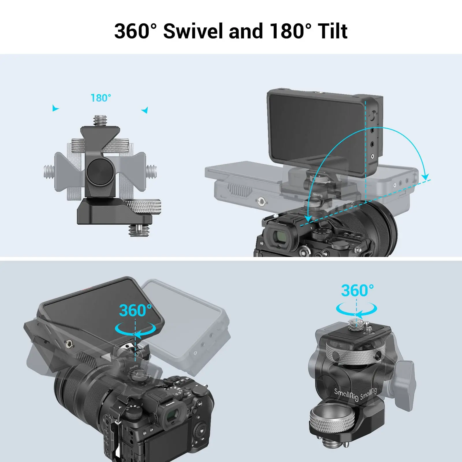 SmallRig-abrazadera para cámara DSLR, montaje de Monitor ajustable giratorio e inclinable con tornillos para luz de Flash de Monitor, accesorio DIY 2903B