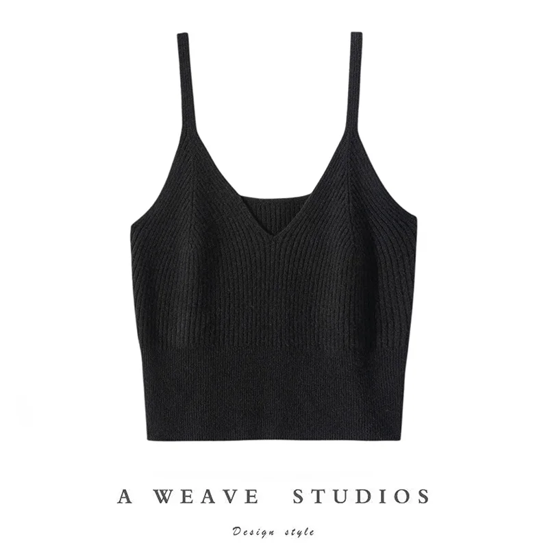 Camiseta sin mangas clásica de cachemira para mujer, 100% transpirable, informal, sexy, versátil, de moda, para todas las estaciones
