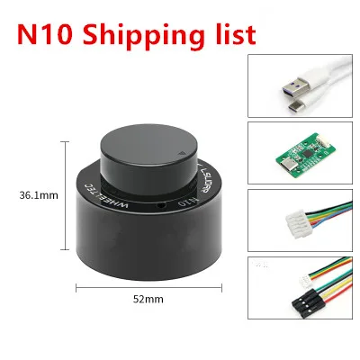 Nuevo Sensor Lidar N10P y N10 para Interiores y Exteriores, Resistente al Agua, 25m, 360° °   Radar antideslumbrante TOF compatible con ROS1 y ROS2 (S3)