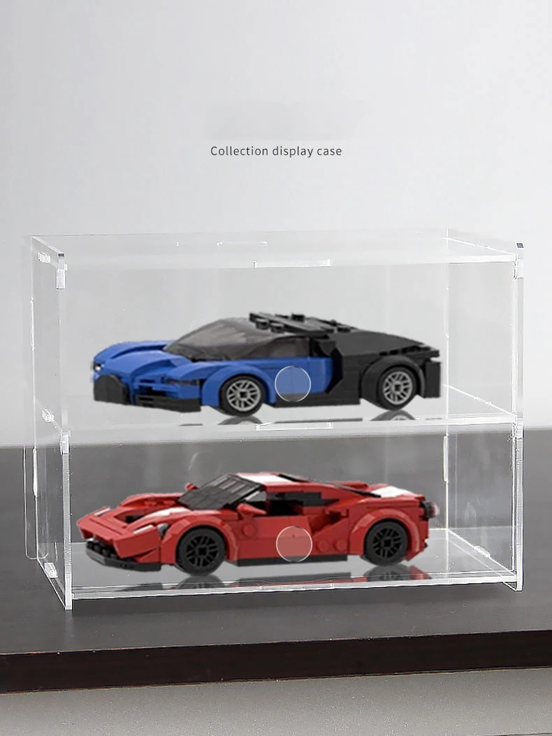 Vitrina de modelo de coche acrílica de 2-5 capas para la serie Lego Speed Racing, caja de exhibición, gabinete de polvo de almacenamiento de escena transparente de coche