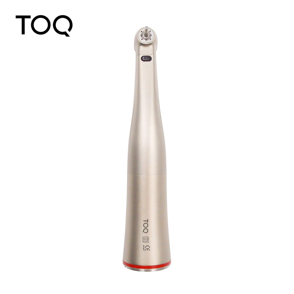 TOQ Dental Contra-ángulo de Fibra Óptica con Anillo Rojo, Relación de Aumento 1:5, con Botón de Presión, Herramienta Dental para Dentistas