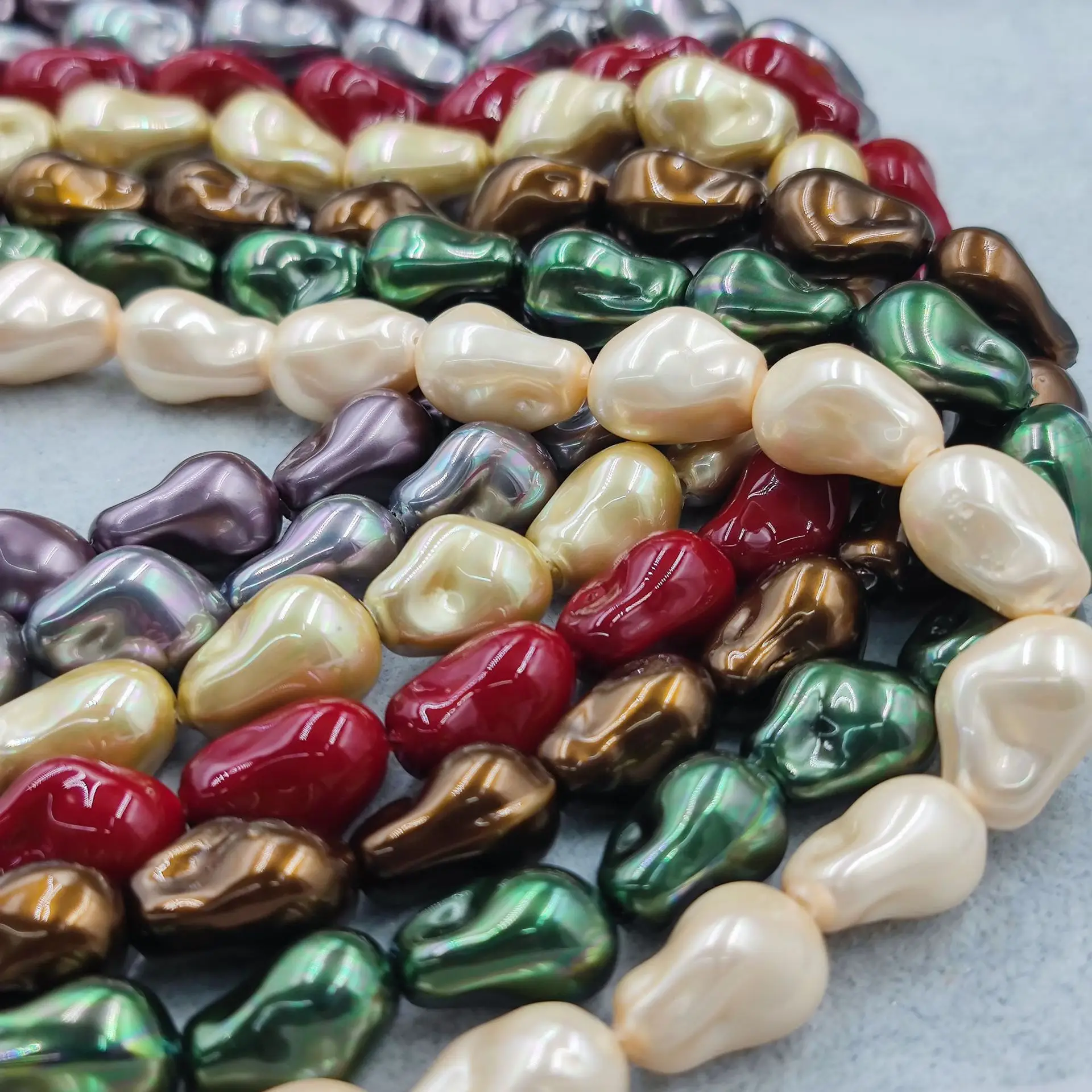 Perlas Barrocas Irregulares con Orificio Recto, Perlas de Concha de Forma Irregular Populares para DIY, Collar de Perlas
