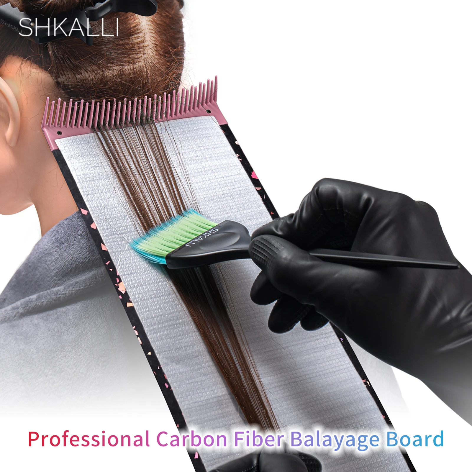 Tabla Profesional de Fibra de Carbono para Mechas con Dientes de Peine, Accesorio de Estilismo para Teñir el Cabello, Herramienta de Coloración para Peluqueros