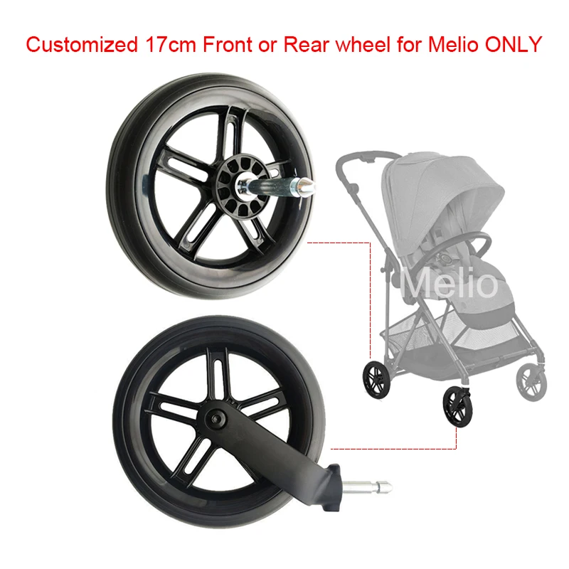 ¡SOLO rueda delantera o trasera Melio de 17CM para accesorios de Buggy Cybex Melio 2/3/Carbon/Pro Series, otros cochecitos no están compatibles! !