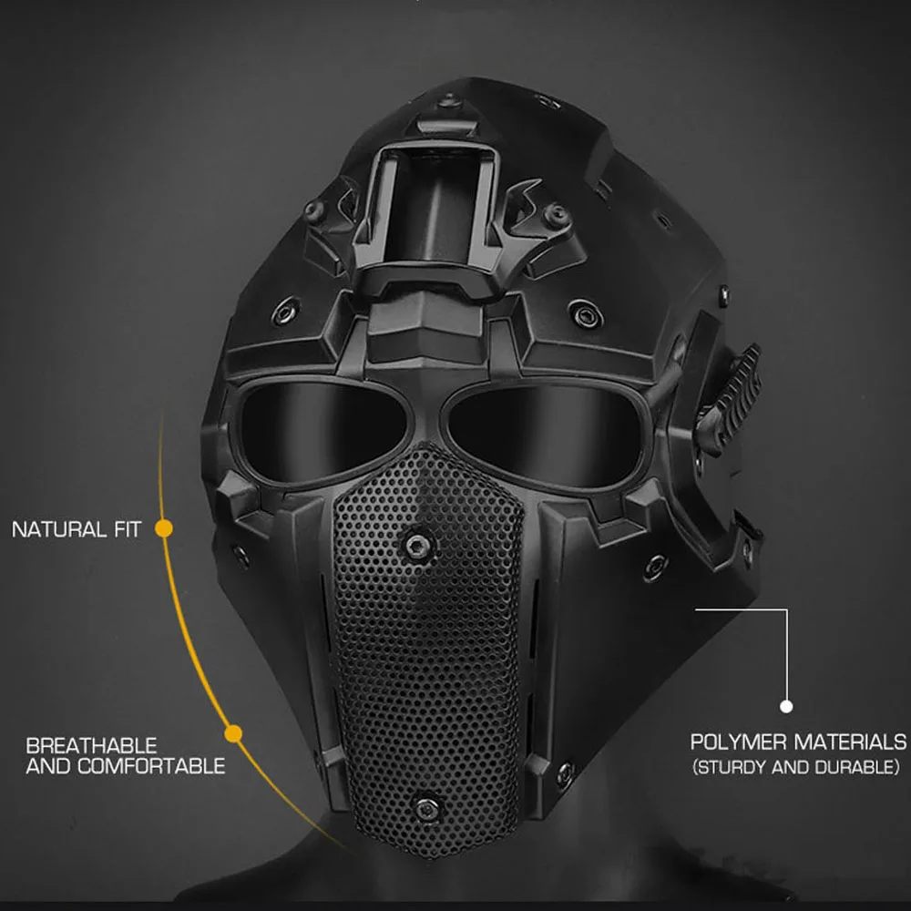 Máscara táctica de Airsoft transpirable, máscara protectora de cara completa para Paintball, juego de guerra CS, utilería para Cosplay de Halloween al aire libre