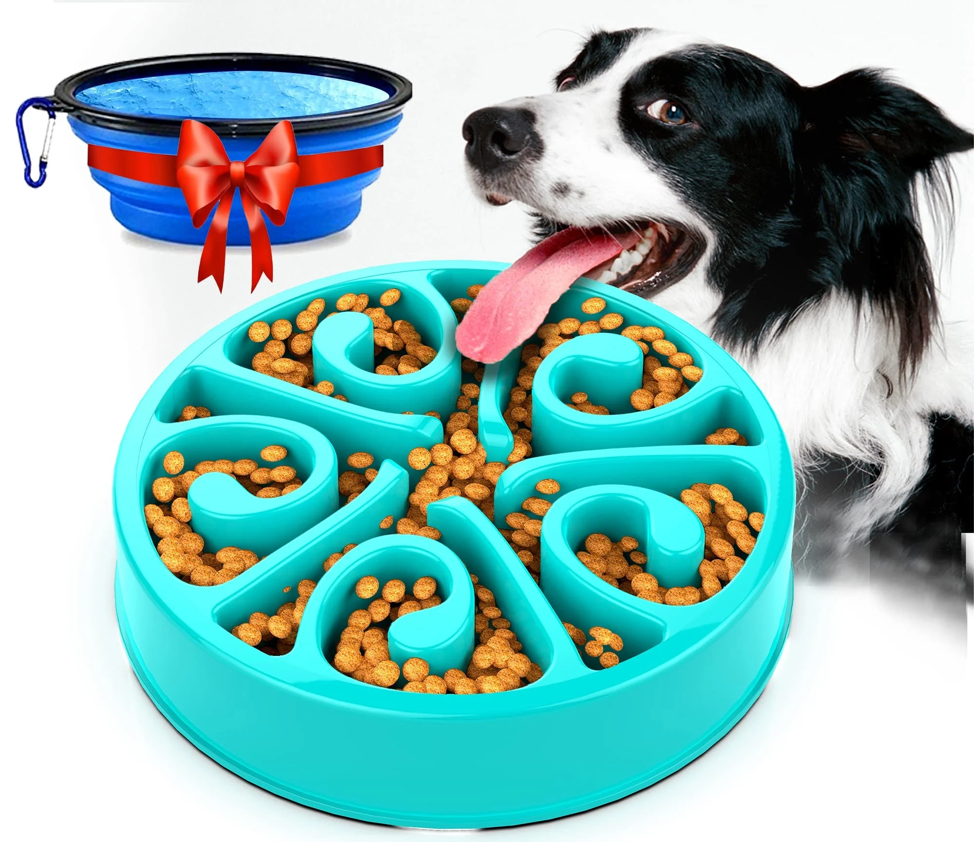 Cuenco de alimentación lenta para perro, cuenco antideslizante, platos de alimentación más lenta, ecológico, para perros grandes, medianos y pequeños
