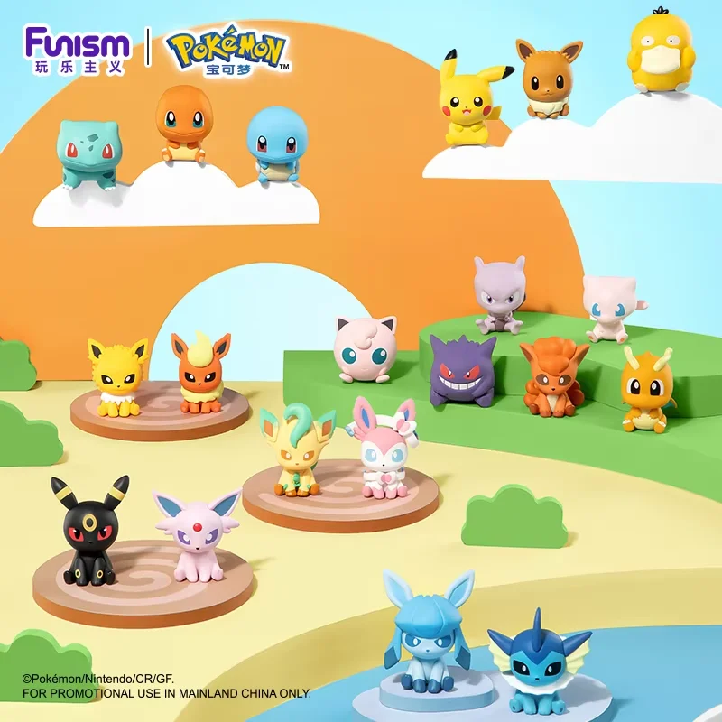 Figuras de acción de Pokémon Anime Poke Ball, muñecos pequeños de Sylveston Umbreon Gengar, modelo Original FUNISM, adorno para coche, juguetes, regalo