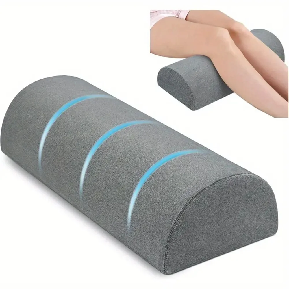 Reforzador de media luna, almohada semi-rollo para rodilla, soporte para tobillo y rodilla, elevación de espalda, alivio del cuello Lumbar, relleno de espuma viscoelástica de calidad para el dolor
