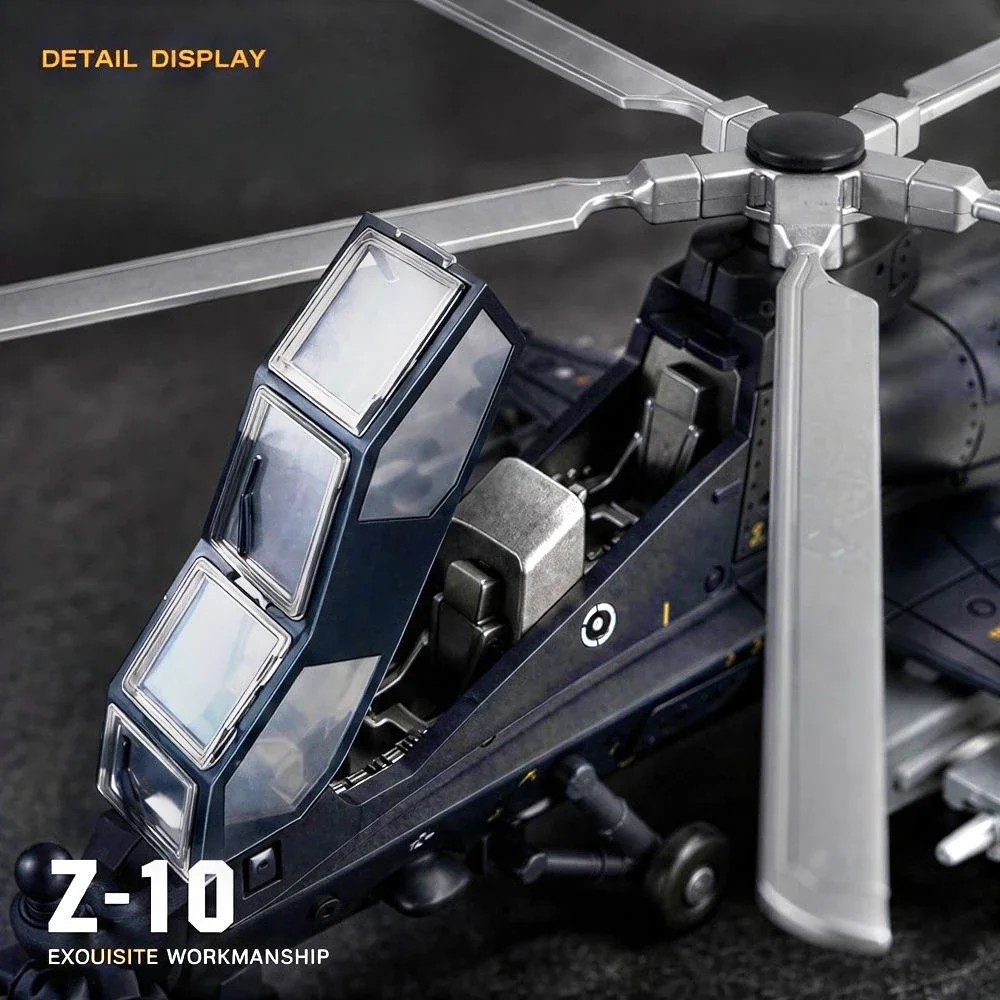 Bloques de Construcción de Helicópteros de la Serie Militar Creativa 1/72, AH-64/EC-665/Z-10, Modelo de Trueno Ardiente, Juguetes Decorativos DIY para Regalos de Navidad