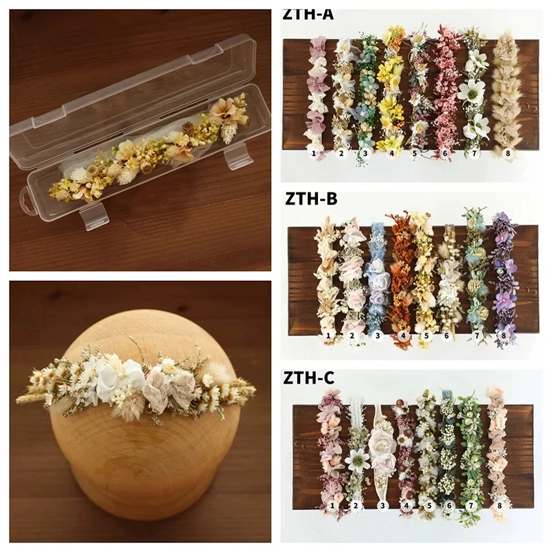 Diadema para fotografía de niña, sesión de fotos de recién nacido, tocado de flores artificiales ajustable, decoración para estudio, accesorios para fotos de bebé de luna llena