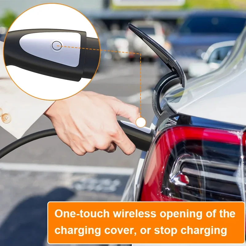 Cargador de Vehículos Eléctricos Feyree, Wallbox TS-NACS, Enchufe de 32A, 7KW, Monofásico, Control por Aplicación, Caja de Carga Portátil EVSE para Autos Tesla Modelos 3/Y/S/X