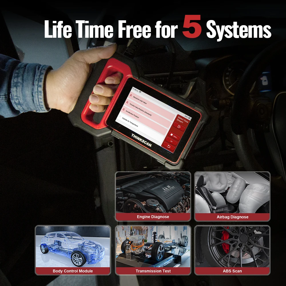 THINKCAR-THINKSCAN PLUS S4 S7 ABS SRS ECM System herramientas de diagnóstico de coche OBD2, escáner automático OBD 2, lector de código Coder, actualización gratuita