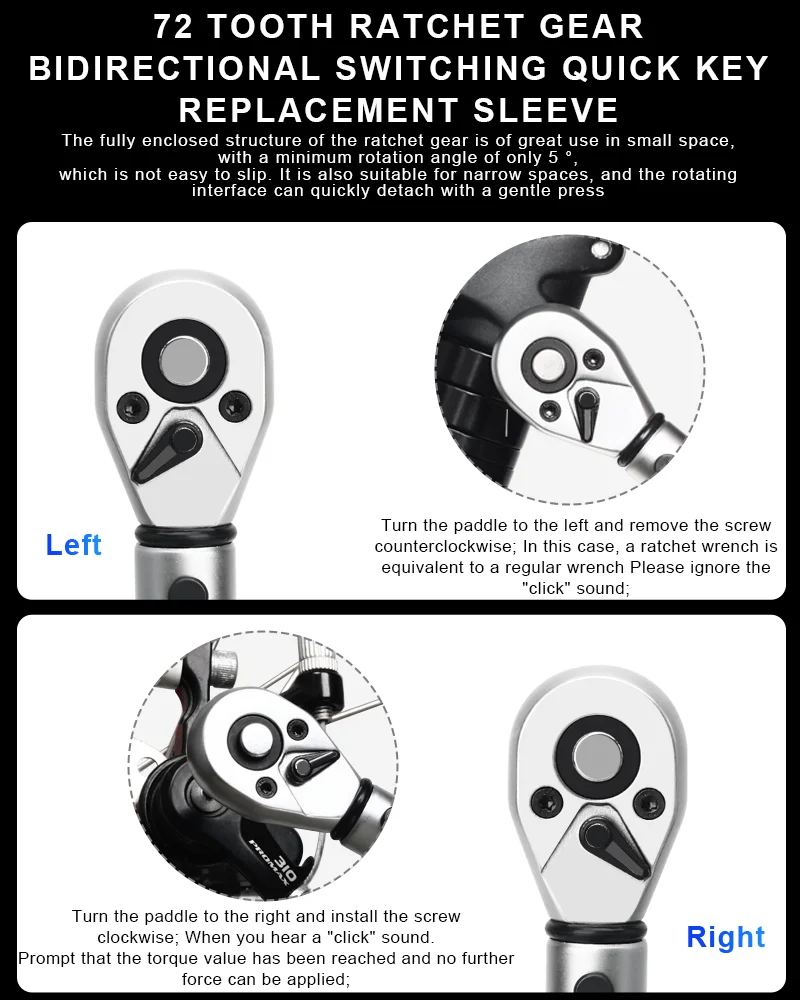 RIDERACE-Juego de llaves dinamométricas para bicicleta, Kit de reparación profesional de 15 piezas, 1/4 pulgadas, 2-24Nm, llave Allen de doble dirección
