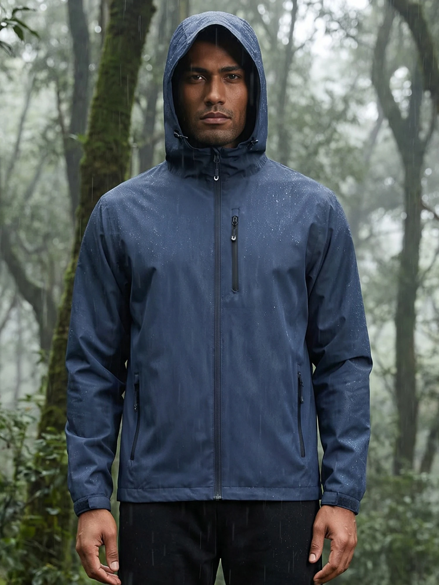 Rompevientos para hombre, chaqueta al aire libre, montañismo, viaje, impermeable, chaqueta con capucha, abrigo deportivo para correr, prendas de vestir finas