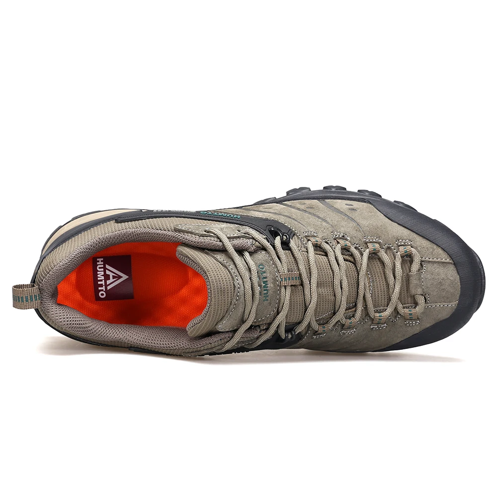 HUMTTO-zapatillas de deporte al aire libre para hombre, Botas de senderismo de cuero genuino, diseñador de lujo, escalada, Trekking, deportes de seguridad, zapatos de trabajo