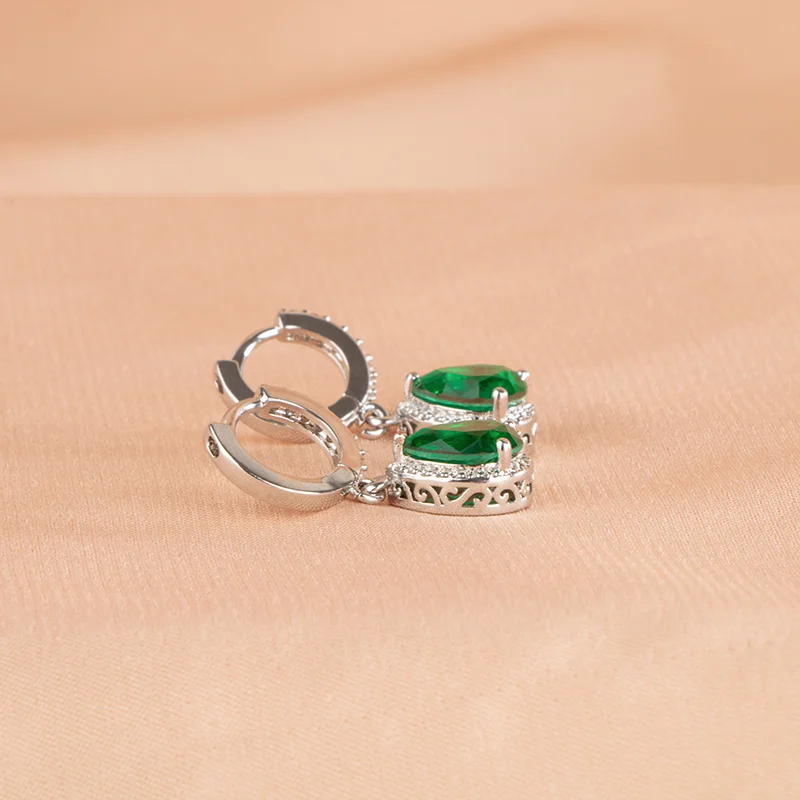 Pendientes de piedras preciosas de turmalina Paraiba brasileña de Cellacity para mujer, pendientes de plata de ley auténtica, regalo de fiesta 2023