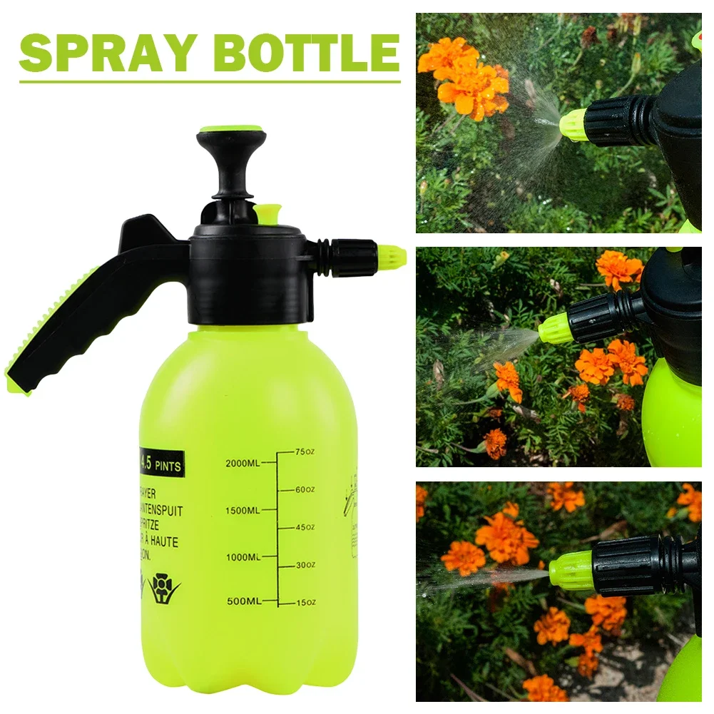 Pulverizador de jardín de 2L, bomba de agua, pulverizador a presión, correa ajustable, botella de pulverización para plantas, césped, agricultura, herramienta de riego de jardinería