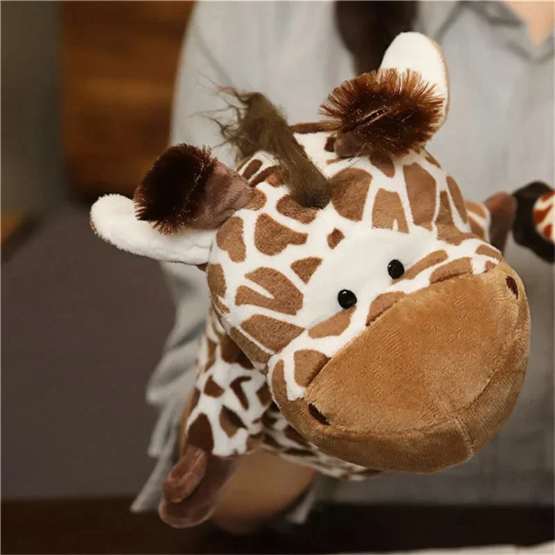 Juguete de Peluche Suave, Muñeco de Peluche Educativo para Bebés, León, Elefante, Mono, Jirafa, Tigre, Conejo, Marioneta de Mano Kawaii