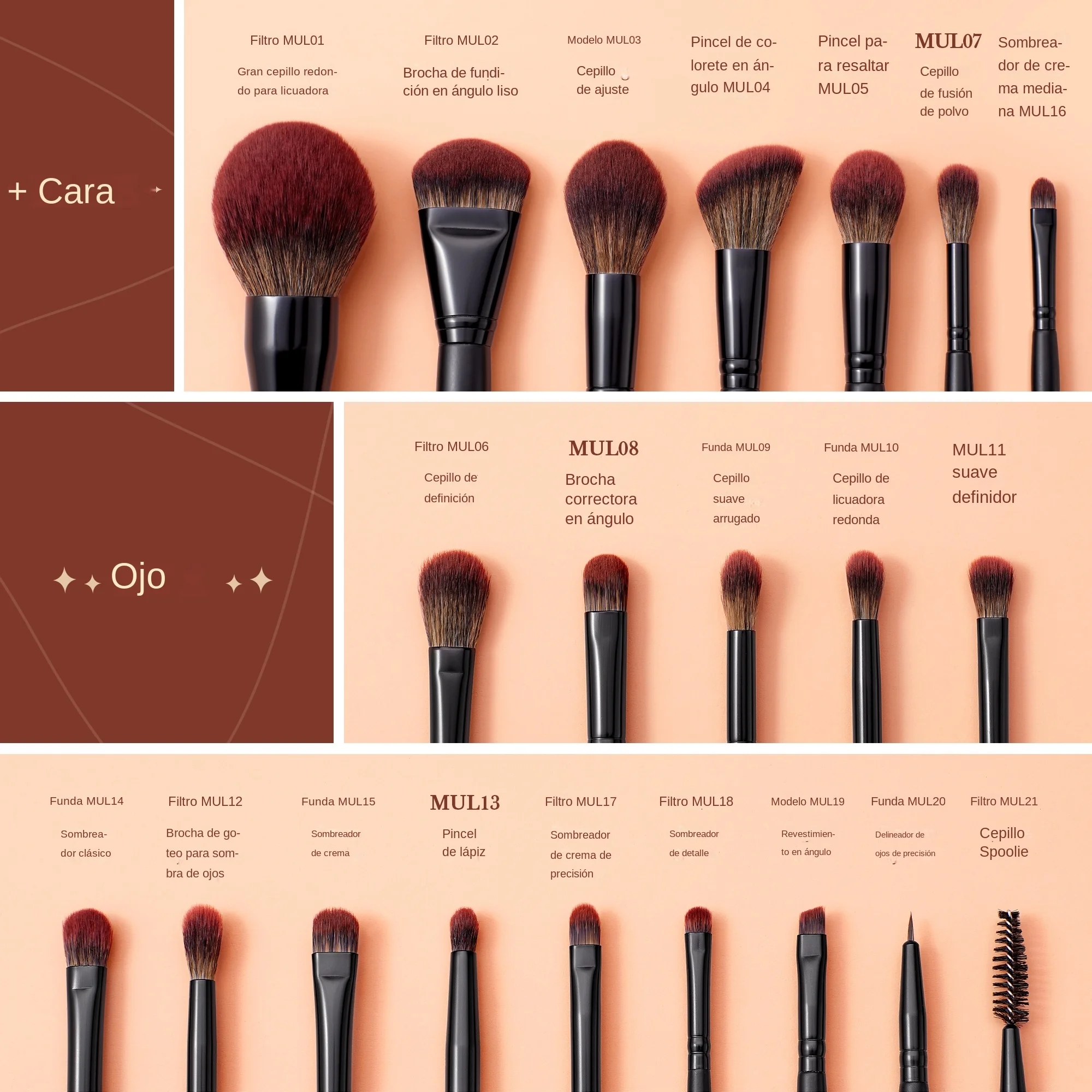 Jessup-Juego de brochas de maquillaje, 3-21 Uds., base en polvo grande sintética Premium, corrector, sombra de ojos, delineador de ojos, carrete de madera T271