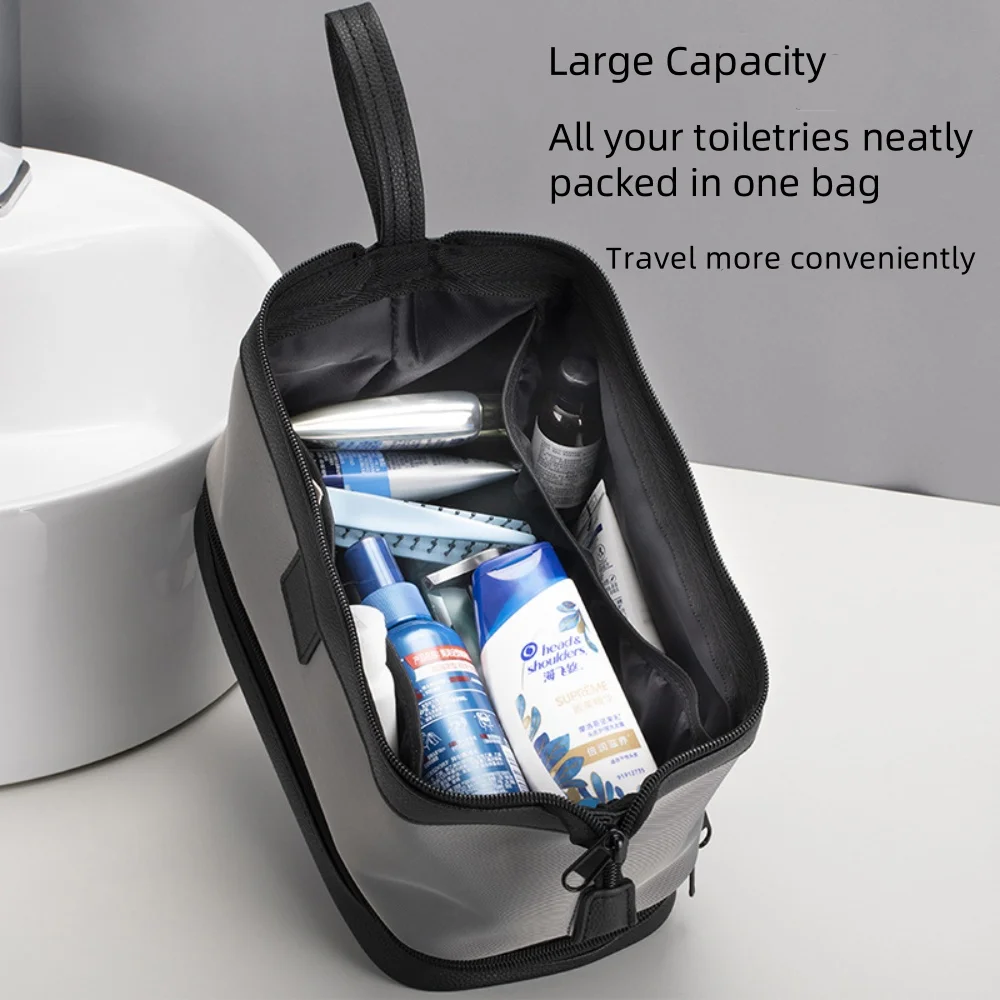 Bolsa de Aseo de Gran Capacidad para Viajes, Organizador de Maquillaje y Cosméticos, Bolsa de Aseo de 2 Capas Impermeable para Mujeres y Hombres