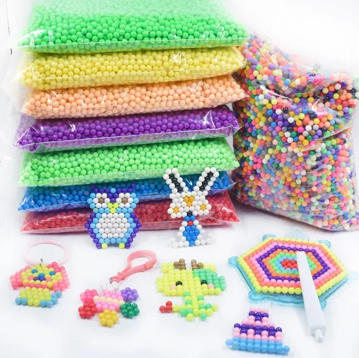 Paquete de recarga 300 unids/bolsa 36 colores 5mm cuentas de agua Spray cuentas mágicas rompecabezas educativos 3D accesorios para juguetes para niños