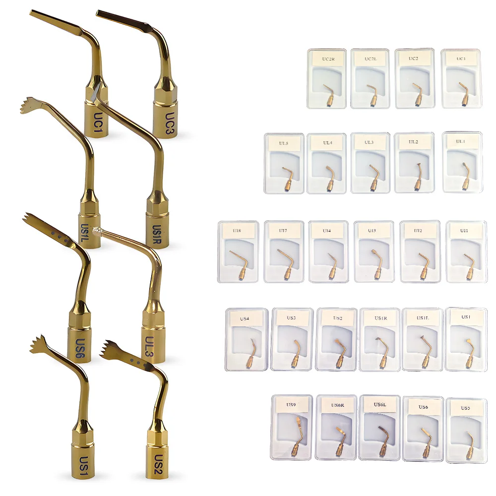 Puntas de piezocirugía dental serie US/UL/UC/UI para corte óseo y elevación de senos – Compatibles con Woodpecker Mectron