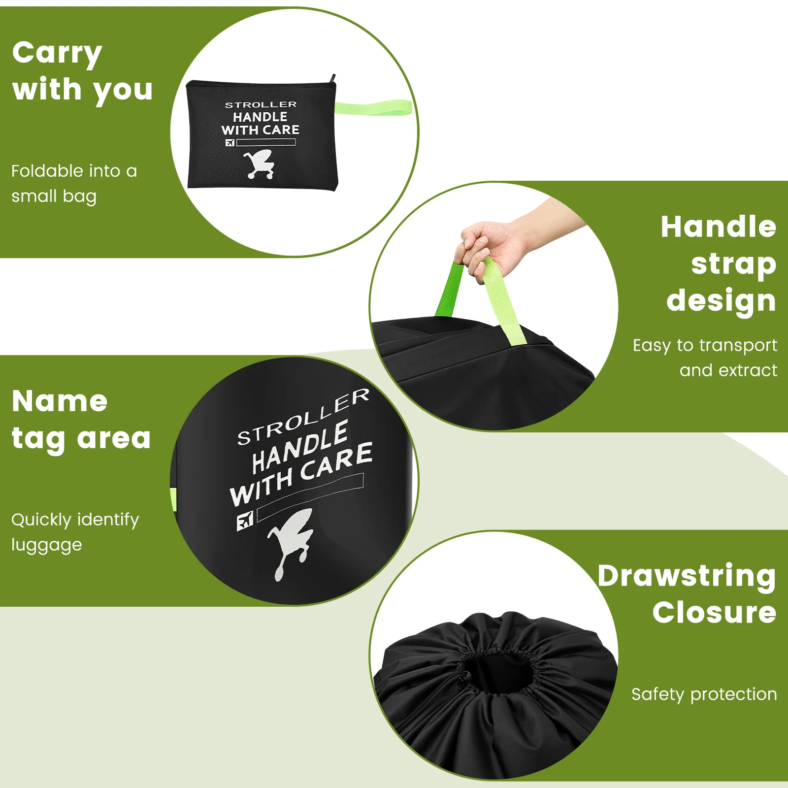 Bolsa de almacenamiento para cochecito de bebé, avión, viajes por carretera, cubierta para cochecito, bolsa de polvo para barco de viaje, accesorios impermeables para carritos